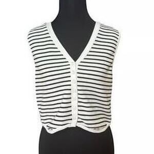 Atelier by Kirious black and white striped vest